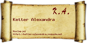 Ketter Alexandra névjegykártya